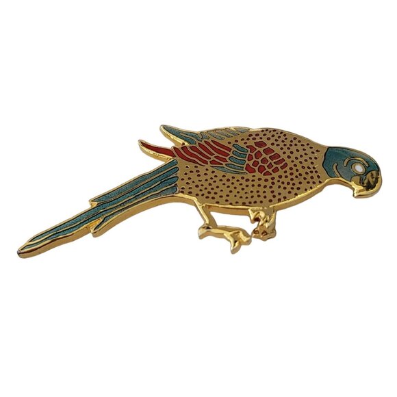 MMA Metropolitan Museum of Art Parrot Macaw Bird Brooch, Signed E698 - Picture 4 of 8
